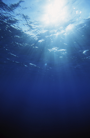 water and sun rays vertical