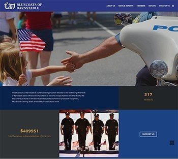 new website design for non-profit Bluecoats of Barnstable